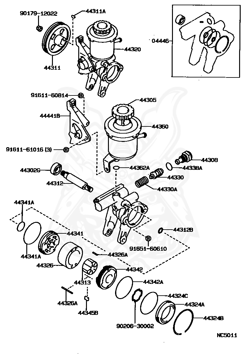 Toyota - Rear Housing, Pump
